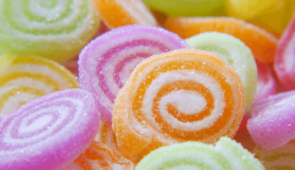 Bunte Zuckerspiralen als Symbol für einen Quiz Leadmagnet