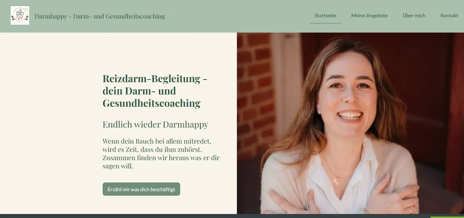 Beispiel einer mit Webador erstellten Website für Darm- und Gesundheitscoaching